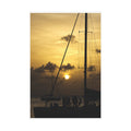 Sailboat Sunset Photo Print — Golden Nautical Wall Art (Unframed)